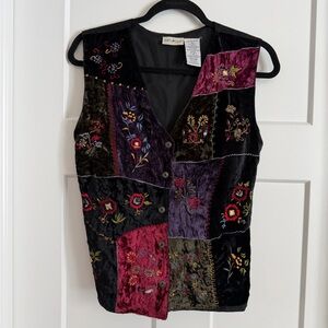 SOLD Vintage 90s boho velvet vest size medium